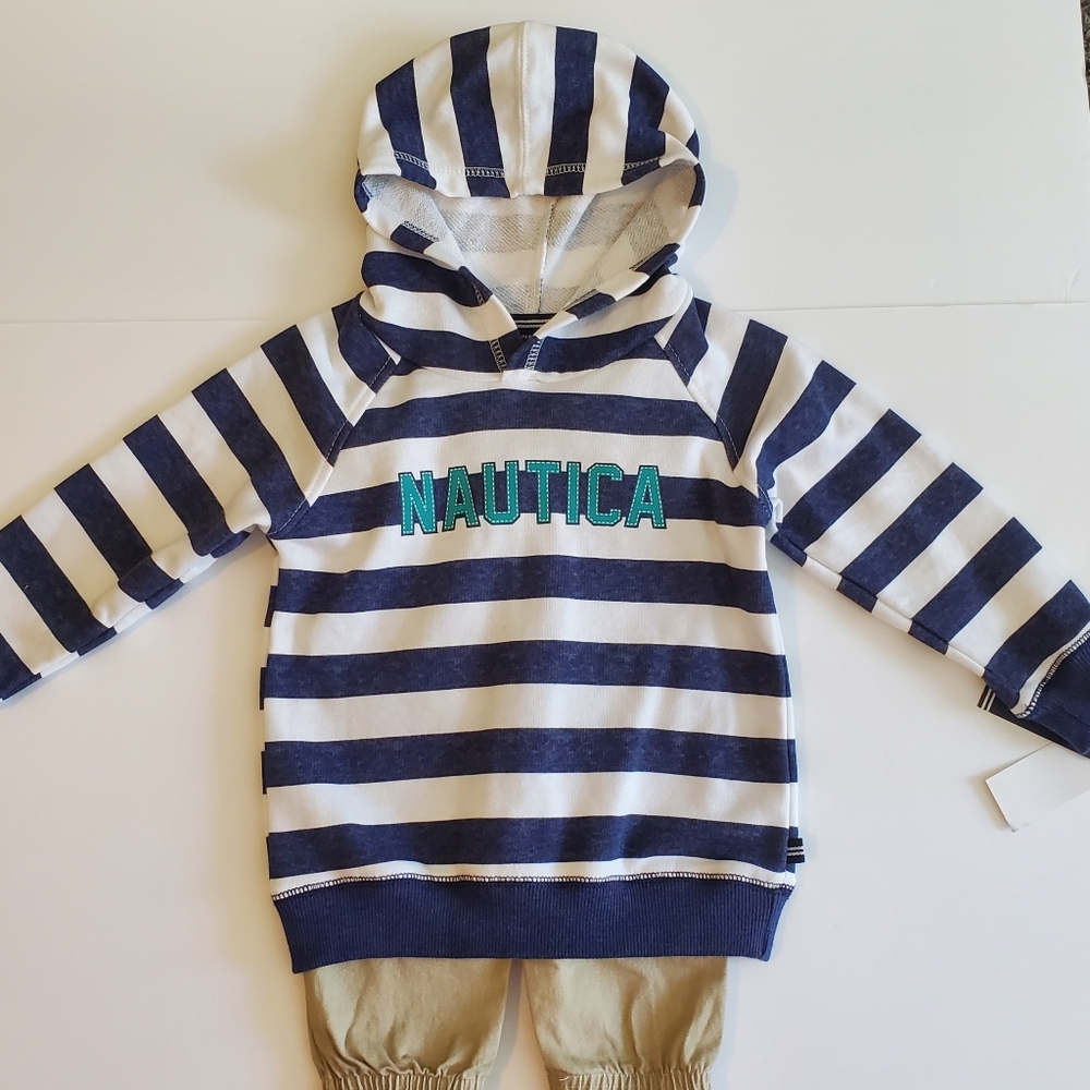New Children  Nautica 2 Piece Outfit  Blue White
